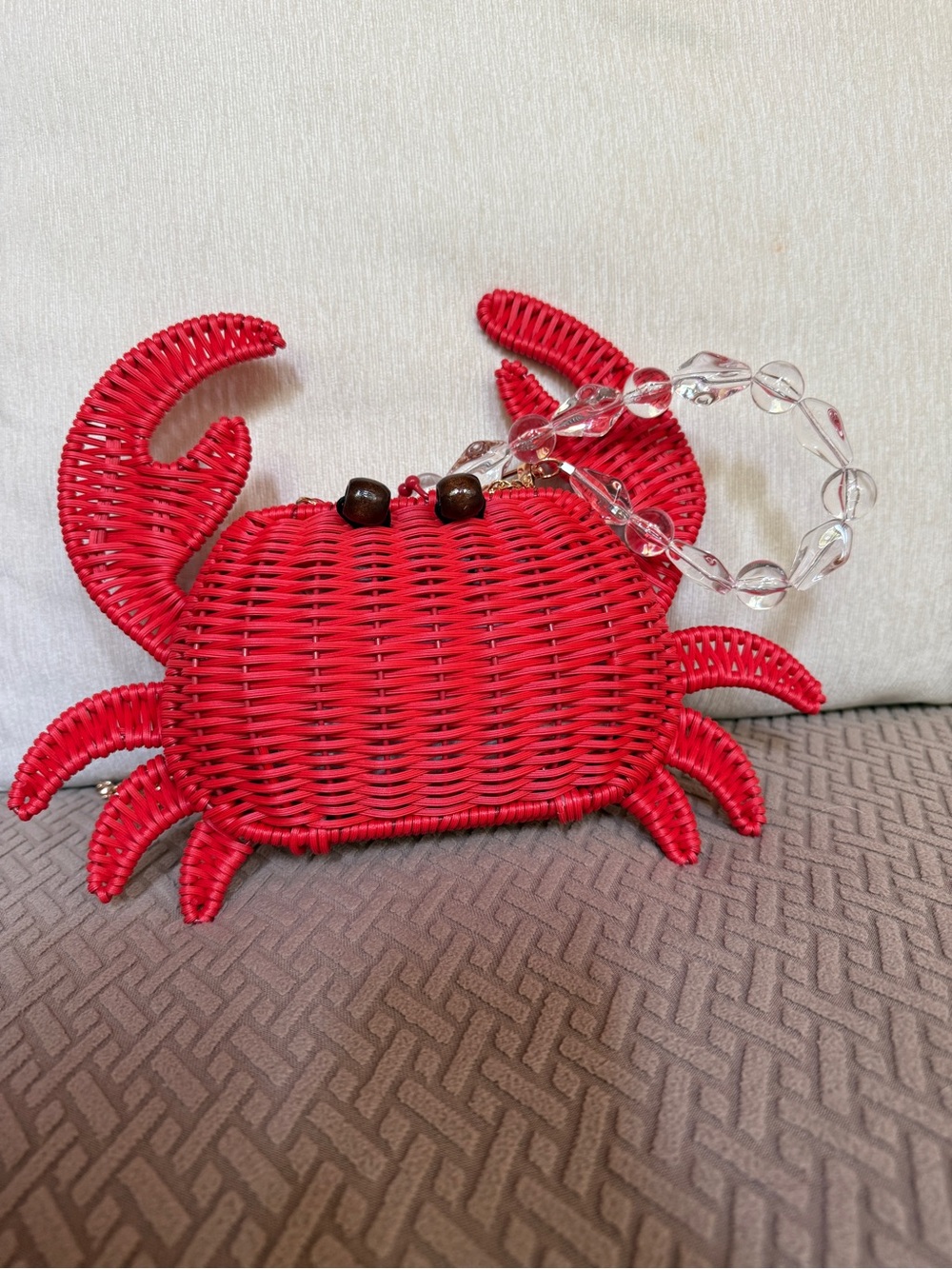 Tommy Bahama Red Crab Wicker Wristlet Bag NWT - Picture 1 of 5